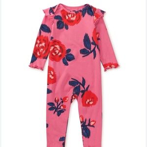Tea Baby Girl 3-6m Floral Long-Sleeve Baby Romper